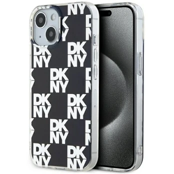 DKNY DKHCP15SHDLCEK iPhone 15 / 14 / 13 6.1" juoda/juodas hardcase IML Checkered Mono Pattern