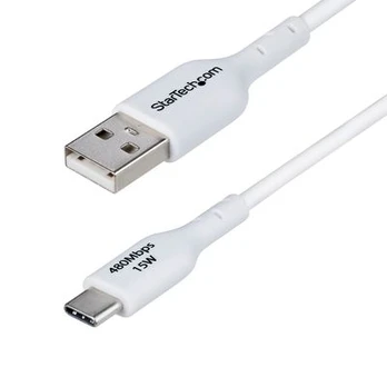 StarTech 2M USB-A TO USB-C CABLE Baltas/CHARGER CORD USB 2.0 DATA TRANSF