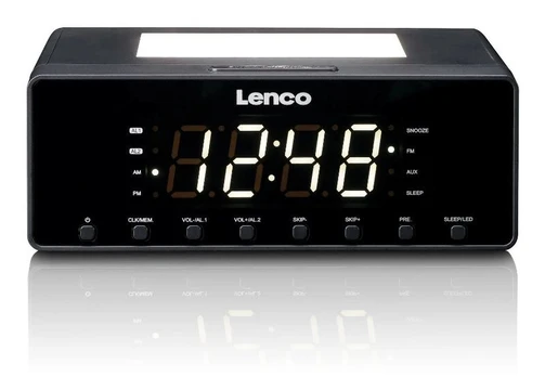 Clock radio with night light Lenco CR540BK