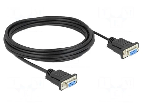 Cable | D-Sub 9pin socket,both sides | PVC | Len: 5m | black