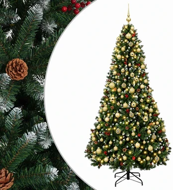 Dirbtinė Kalėdų eglutė su žaisliukais 180 cm 300 LED