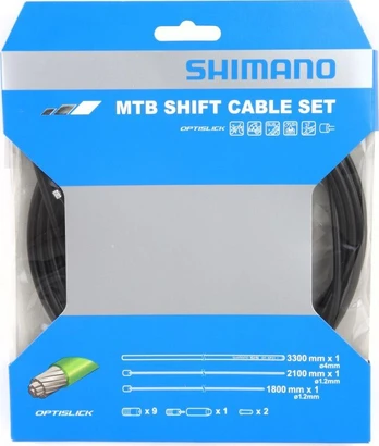 Shimano Shimano išoriniai dangteliai ir MTB Optislick perjungimo trosai