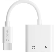 Devia adapter Smart USB-C - USB-C (port) + USB-C (port) baltas kaina