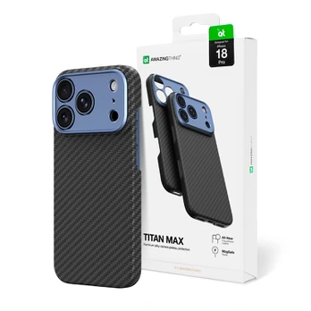 Dėklas Amazingthing Titan Max Lens MagSafe do iPhone 18 Pro mėlyna