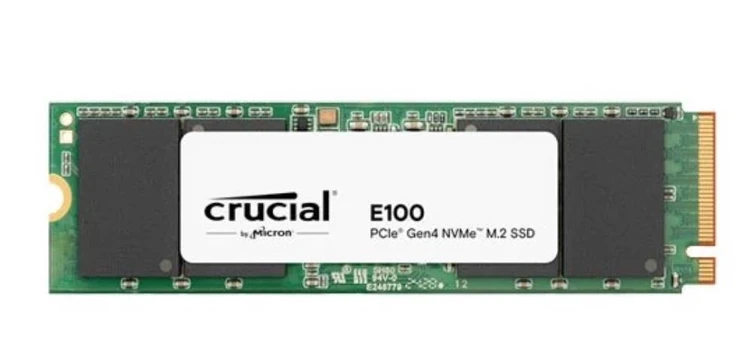 SSD|CRUCIAL|E100|480GB|M.2|PCIe Gen4|NVMe|3D NAND|Write speed 2500 MBytes/sec|Read speed 4500 MBytes/sec|CT480E100SSD8