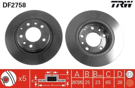 TRW DF2758 Brake Disc
