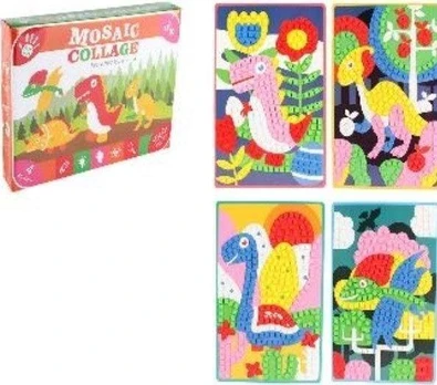 Trifox dinozaurų koliažo mozaika