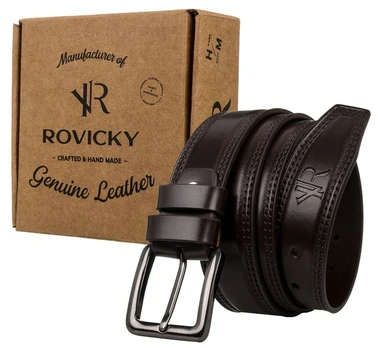 Natūralios odos diržas vyrams Rovicky, rudas, 105 cm