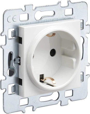 Debflex Casual mechanizmas 2p + T Schuko + dangtelis baltas + metalinis laikiklis