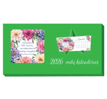 2026 metų pastatomas kalendorius „Mintys“ (žalias)