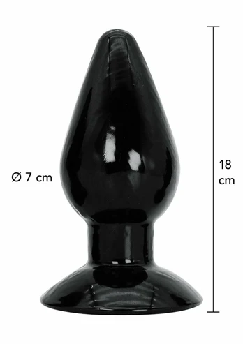 HIDDEN DESIRE Extreme Extra Large Plug 18 cm, Wide Base, Black