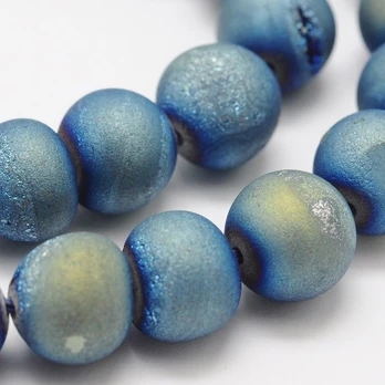 Agato "Druzy" karoliukų gija 10 mm