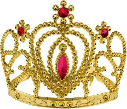 Auksinė tiara su rubinais
