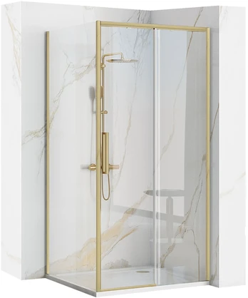 Dušo kabina REA Rapid Slide, Brushed Gold, 150x80 cm