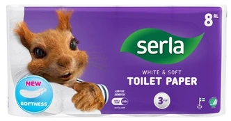 Tualetinis popierius Serla, 3 sl, 8 vnt. kaina
