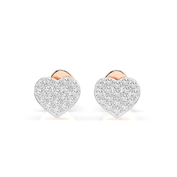 Auksiniai auskarai su deimantais „Diamond Heart“
