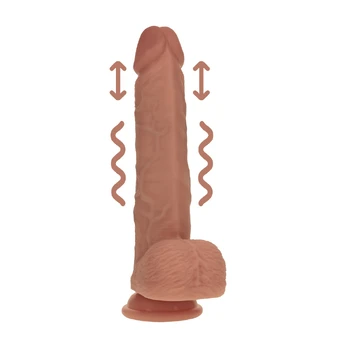 Dual Density Silicone Vibrating Thrusting Model 20.3cm Tan