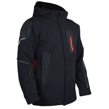 Žieminė darbo striukė Softshell Parka, juodos spalvos, dydis L