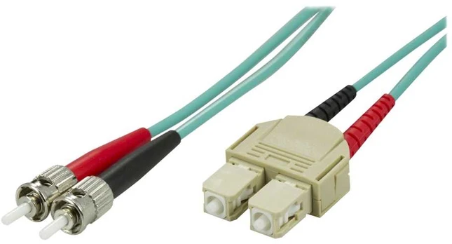 DELTACO OM3 fiberkabel ST - SC, duplex, multimode, 50/125, 5m