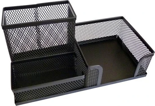 Pencil holder FORPUS, 3 compartments, black