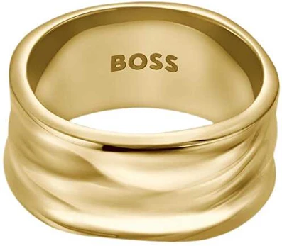 Hugo Boss Distinctive auksinis-plated ring for women Ripple 1580775