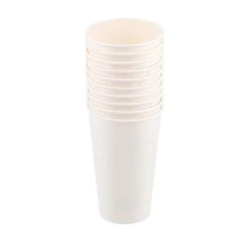 Balti popieriniai puodeliai, 480 ml, 10 vnt.