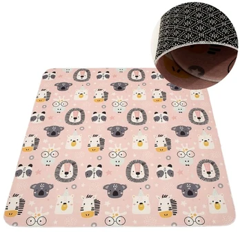 Didelis edukacinis kilimėlis 150x150 rožinis Oeko Tex