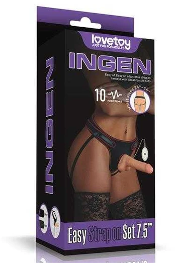 Lovetoy Vibruojantis „Easy Strapon“ rinkinys 7,5 colio