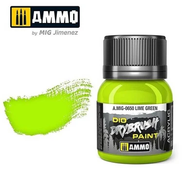AMMO by MIG Jimenez AMMO MIG - Sendinimo priemonė DRYBRUSH Lime Green, 40ml, 0650