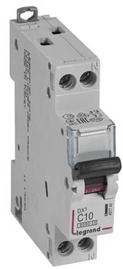 Legrand Vanpee Westerberg Automatinis jungiklis DX3 C 10A 1P+N, 1M, 6/10kA