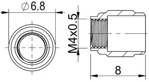 Diskinių stabdžių žarnelės tvirtinimo elementai ProX 5mm for SRAM with thread Stealth-A-Majig (50pcs.)