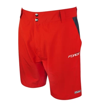 Šortai FORCE Blade MTB su įsegamu paminkštinimu (raudoni) L