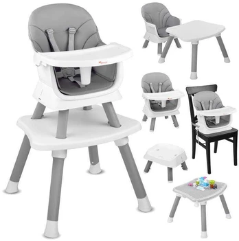 Maitinimo kėdutė - rinkinys 6in1, pilka