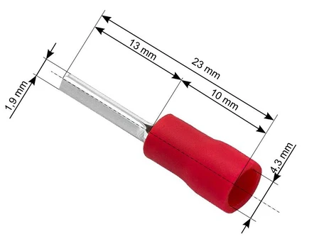 Blow Vamzdelio formos jungtys 1.9/23mm 100vnt - raudona