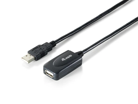 Equip USB kabelis USB-A – USB-A 15 m juodas (133311)