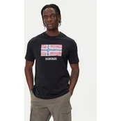 Napapijri Marškinėliai S-Drapeau Ss NP0A891K Juoda Regular Fit
