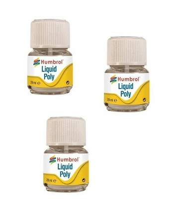 Humbrol AE2500 3 bottles of Liquid Poly Cement 28ml klijai modeliavimui