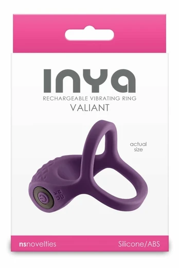 INYA Valiant Berry Silicone Vibrating Ring, Rechargeable, 7 Modes