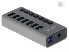 Delock External SuperSpeed USB Hub su 7 prievadais + jungikliu kaina