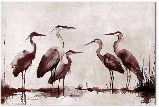 Artgeist Paveikslas - Herons painted with ink