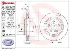 Stabdžių diskas BREMBO 09.9738.11 kaina