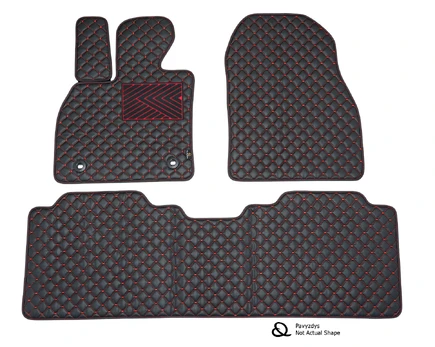 Kilimėliai QuiltyMats XPENG G9 (E38) 2022-> (3 vnt.), Black-Red /16-16