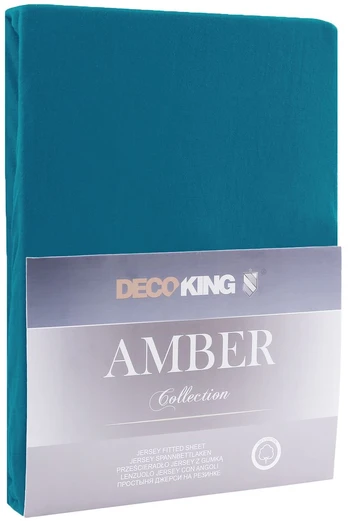 Jersey paklodė su guma Decoking AMBER Blue, 120x200 cm