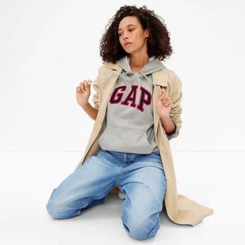 GAP Logo Pullover Hoodie Light Heather Grey - Dydis XS (463506-06 Džemperiai)