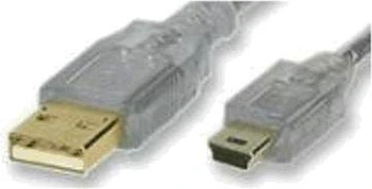 USB kabelis PremiumCord USB-A - miniUSB 3 m permatomas (ku2m3a)