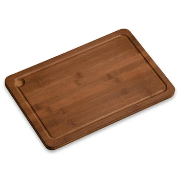 Tamsaus bambuko pjaustymo ir serviravimo lenta 38x25 cm