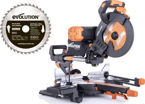 Evolution R255SMS DB PLUS 2000 W 255 mm kampinis pjūklas + 2 peiliai