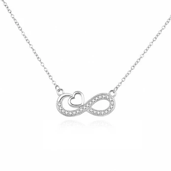 Agato Infinity Love Romantic Sidabrinis Necklace AGS1573/47