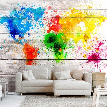 Fototapetas Artgeist World Map: Colourful Blot, 350 cm x 245 cm