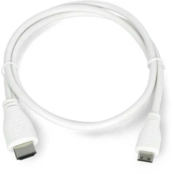 Raspberry MiniHDMI - HDMI 1m Baltas